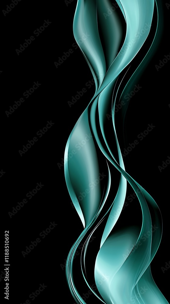 Naklejka premium Teal Abstract Flowing Design Background