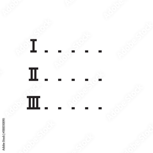 Roman numeral list hand drawn
