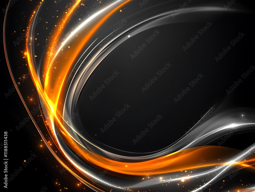Abstract design with glowing waves