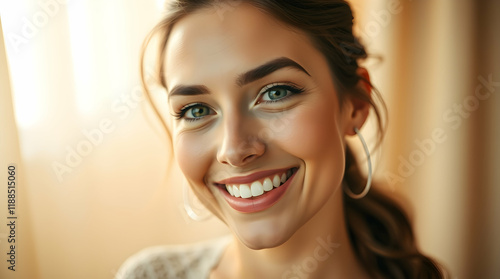 beautiful lady smiling at the camera