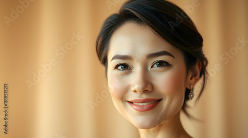 Beautiful woman smiling at the camera