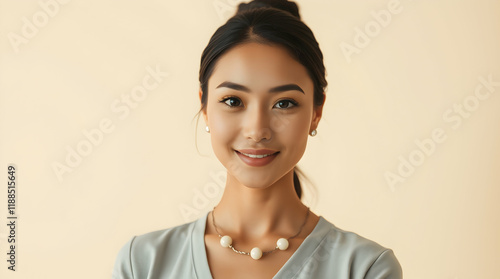 Beautiful woman smiling at the camera