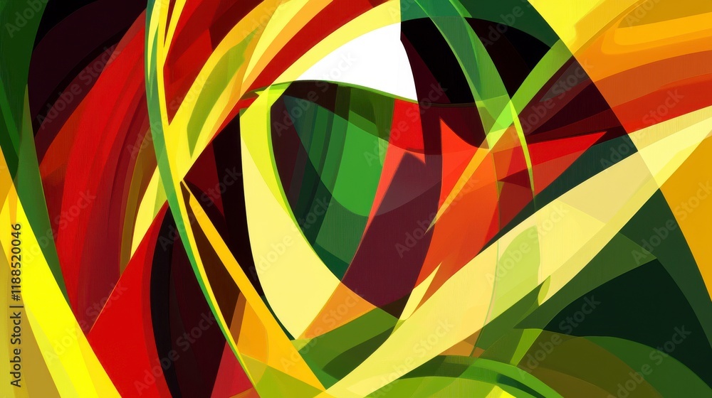 Obraz premium Abstract Architectural Design with Vibrant Colors and Dynamic Forms