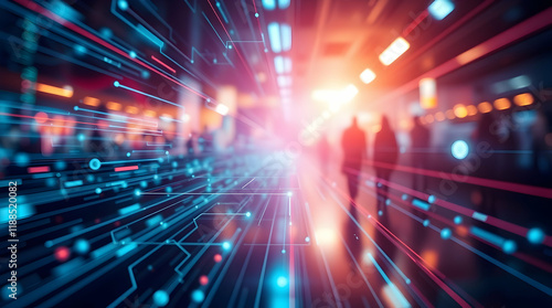 Abstract digital AI futuristic art