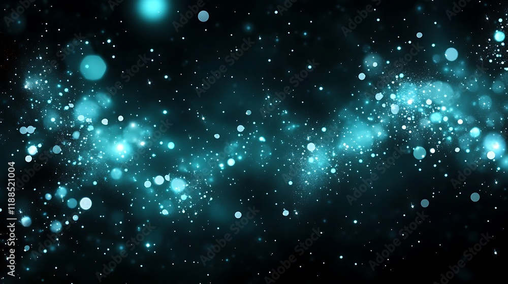 Abstract teal glowing particles Abstract teal glowing particles