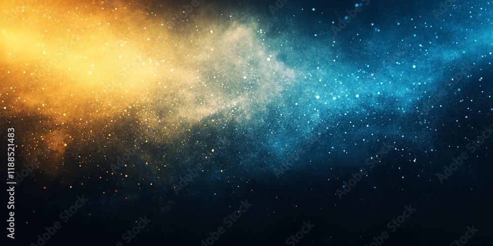 Vibrant yellow blending into blue with grainy texture, creating an abstract noise background, perfect for creative designs, comic book style