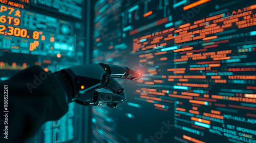 Abstract digital AI futuristic art