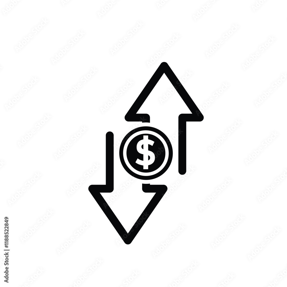 coin icon. cash back with dollar. money management vector, business and finance icon, indicating continuous movement. simple design style coin icon. cash back with dollar. money management vector, business and finance icon, indicating continuous movement. simple design style