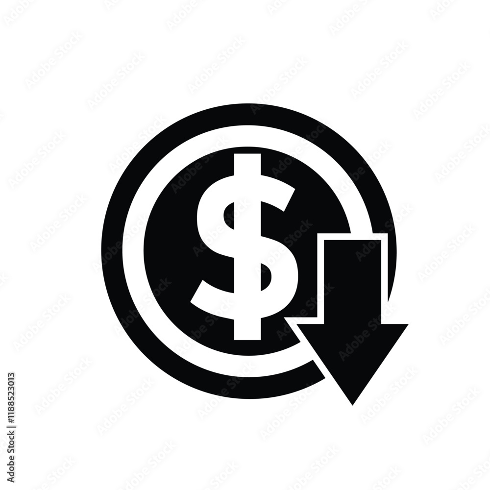coin icon. money weakens, falls. money management vector, business and finance icon, showing continuous movement. Line design style coin icon. money weakens, falls. money management vector, business and finance icon, showing continuous movement. Line design style