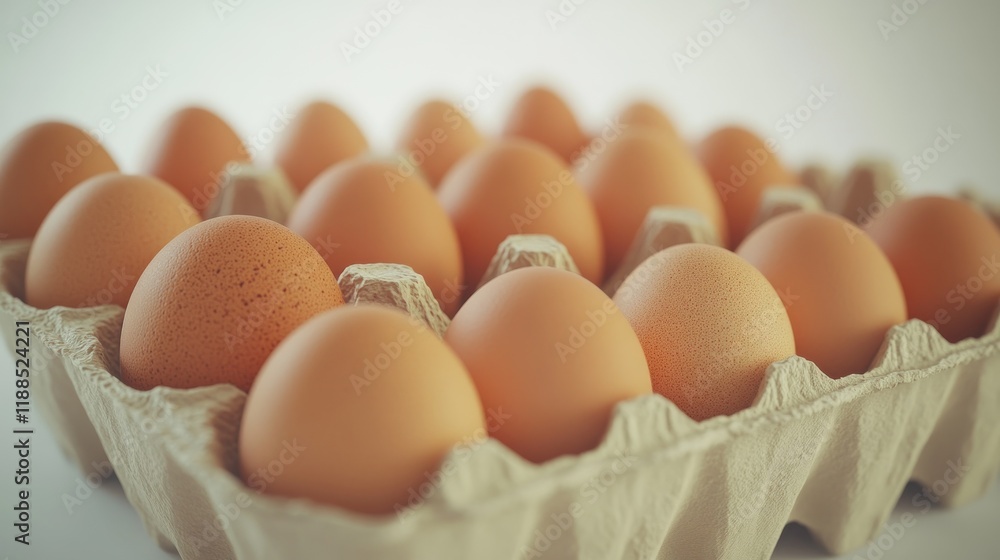 Carton of fresh brown eggs on white background. Carton of fresh brown eggs on white background.