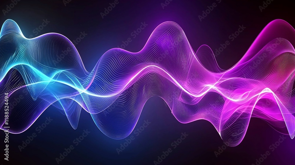 Fototapeta premium Abstract neon wave background.