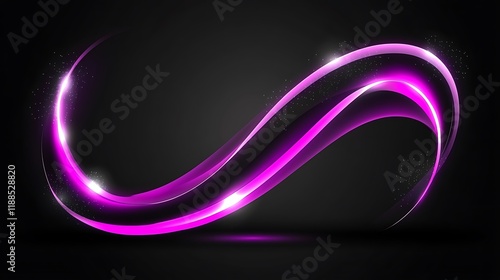 Abstract glowing pink curves on dark background photo