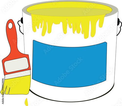 paint bucket and brush