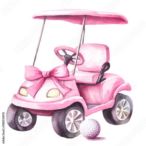 Pink Golf Clipart Vector Illustration