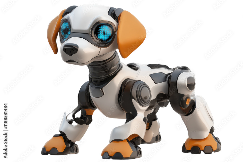 Stylish Robot Dog Isolated on a Transparent Background for Creative Technology Projects Stylish Robot Dog Isolated on a Transparent Background for Creative Technology Projects