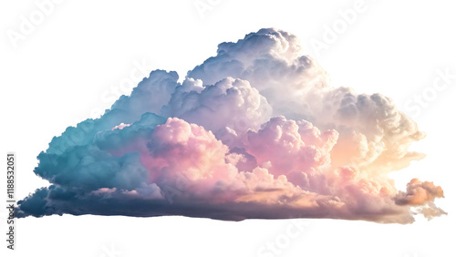 Fototapeta Naklejka Na Ścianę i Meble -  Bright blue sky with fluffy white clouds on a sunny day