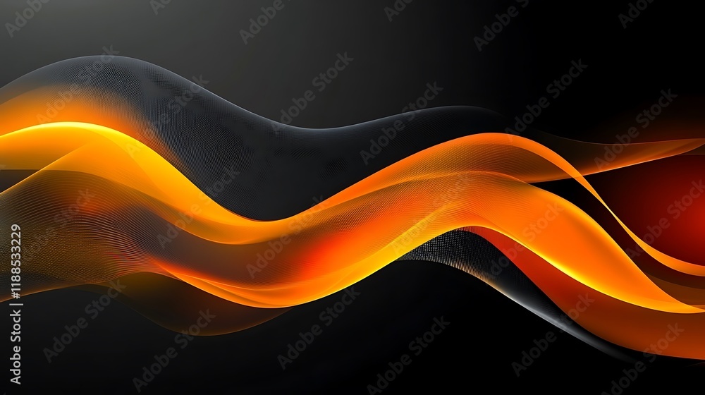 Abstract orange and black waves Abstract orange and black waves