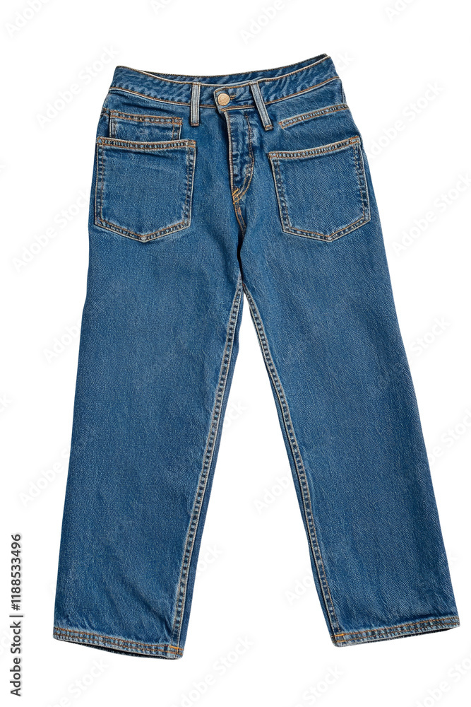 Isolated pair of jeans, arranged flat on a Transparent background, PNG file, Isolated pair of jeans, arranged flat on a Transparent background, PNG file,