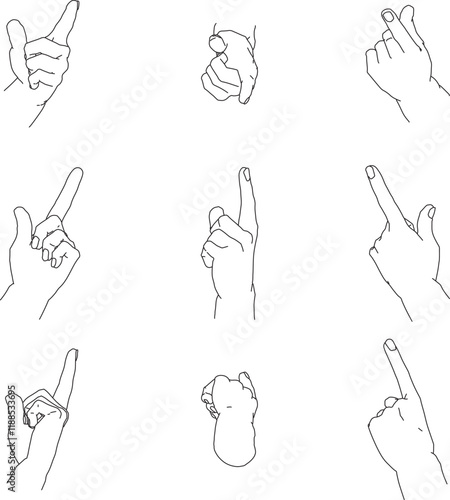 様々な角度から見た指差し左手4