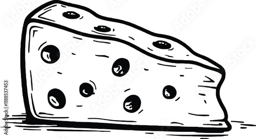 Cheese Slice Icon on Checkerboard Transparent Background