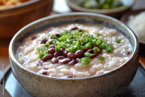 Korean red bean rice porridge photo