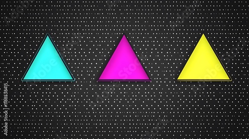 Abstract geometric shapes, color triangles, digital background, graphic design photo