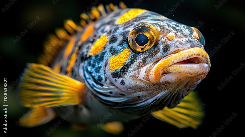 Fototapeta premium A close up of a fish with its mouth open