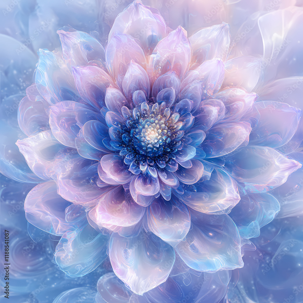 Obraz premium Beautiful abstract flower design with soft pastel colors and intricate details in a serene background. Generative AI