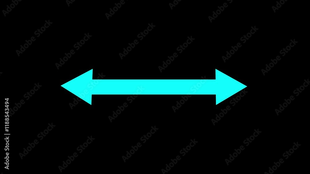 video animation double sides arrow indicating left and right, designed with outlines. On a black chroma key background video animation double sides arrow indicating left and right, designed with outlines. On a black chroma key background