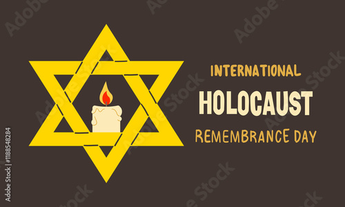 Vector illustration on the theme of International day of commemoration in memory of the victims of the Holocaust, observed each year on January 27 across the globe.
