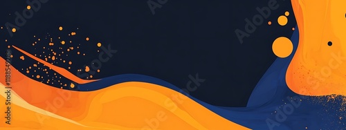 Abstract design orange and blue photo