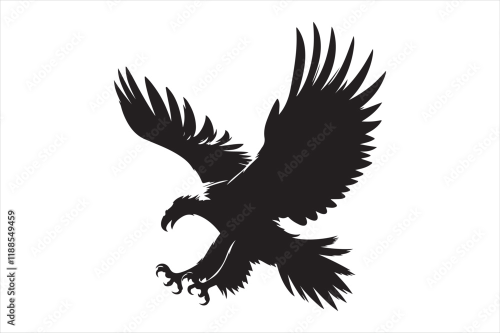 Fototapeta premium Flying Eagle bird Silhouette 