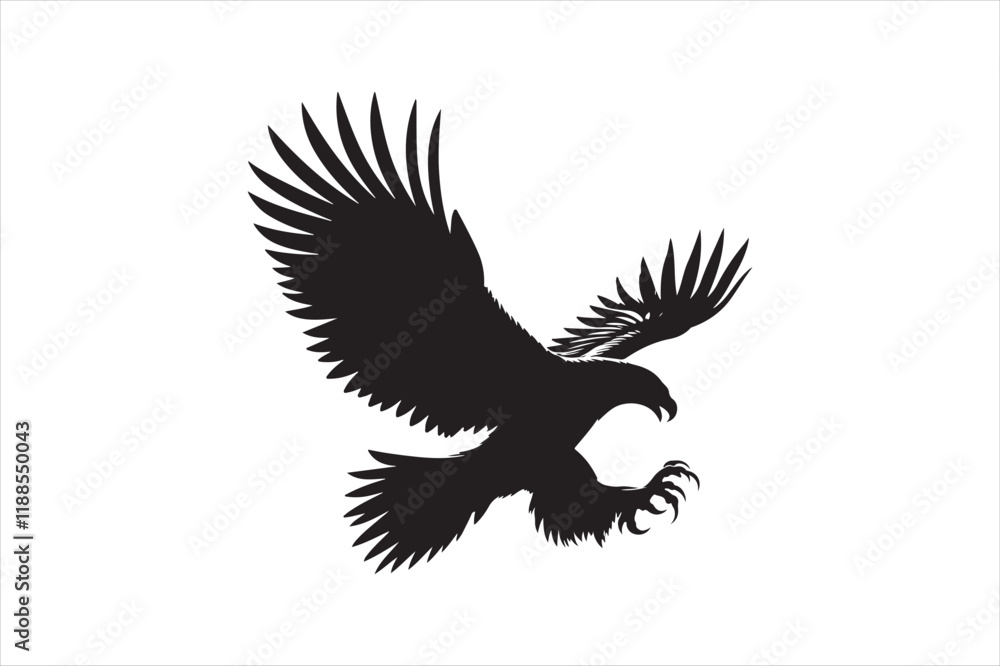 Obraz premium Flying Eagle bird Silhouette 