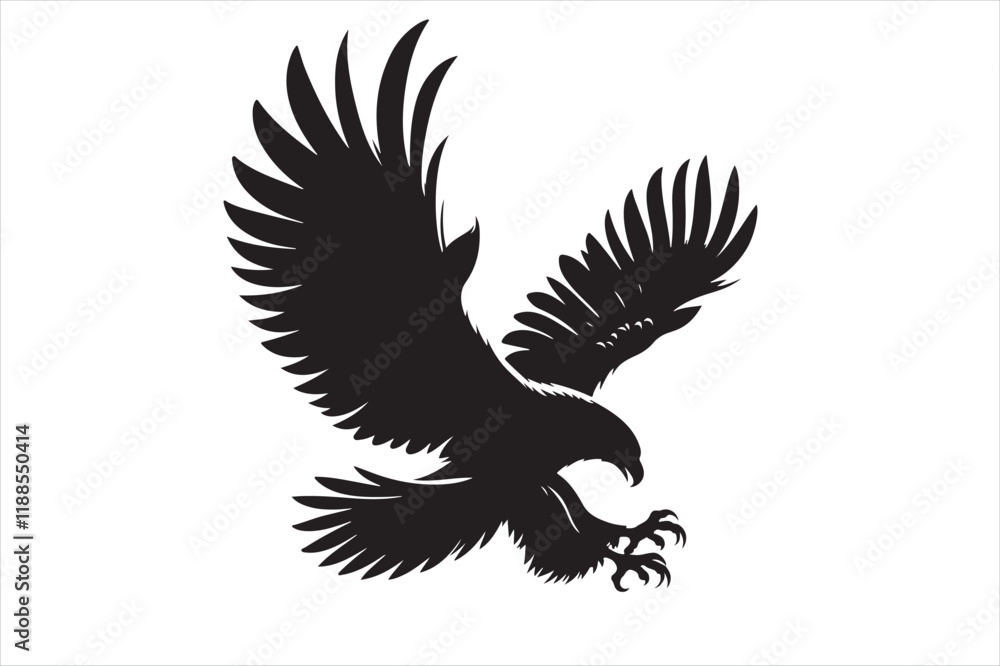 Obraz premium Flying Eagle bird Silhouette 