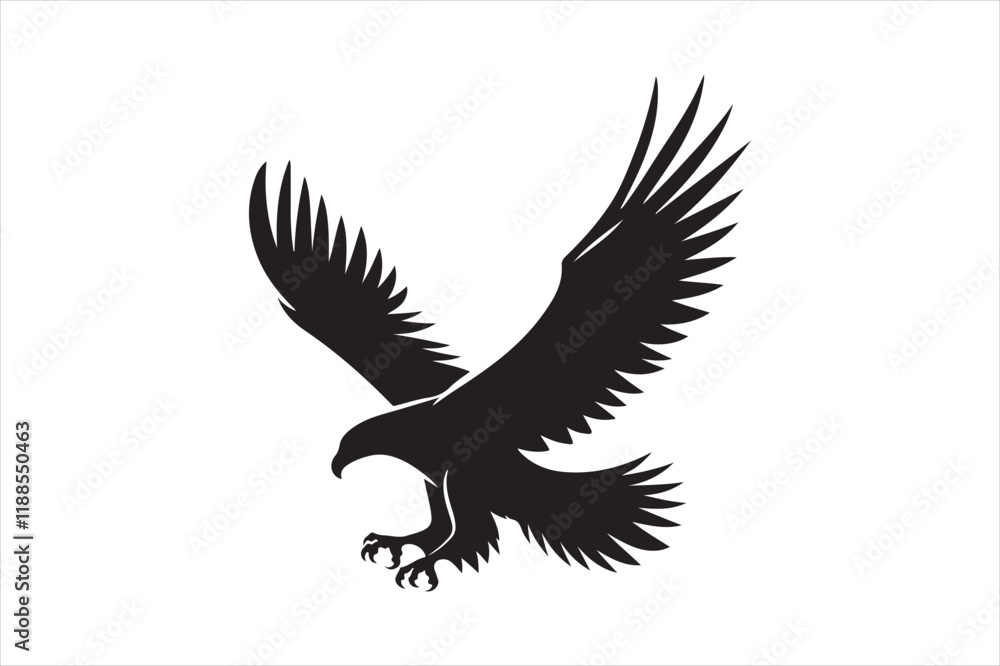Obraz premium Flying Eagle bird Silhouette