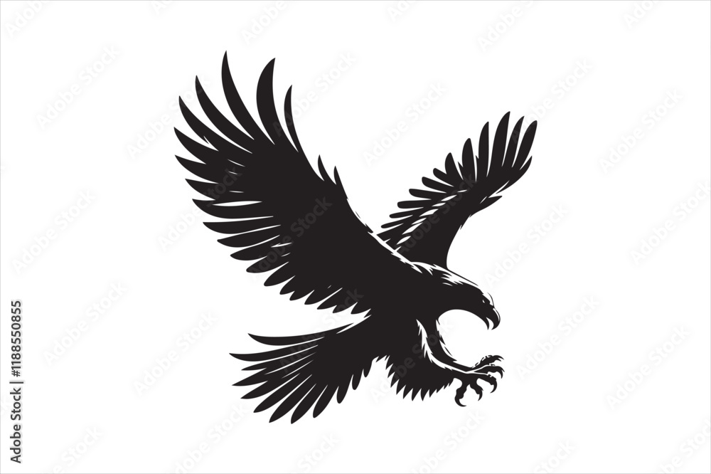 Fototapeta premium Flying Eagle bird Silhouette 