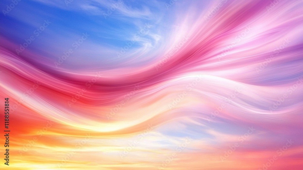 A colorful sunset with a blue sky in the background