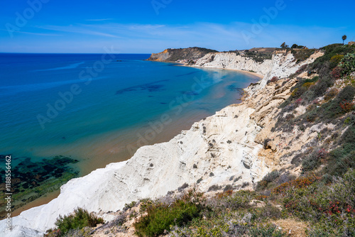 Coastline of Scala Dei Turchi on the island of Sicily photo