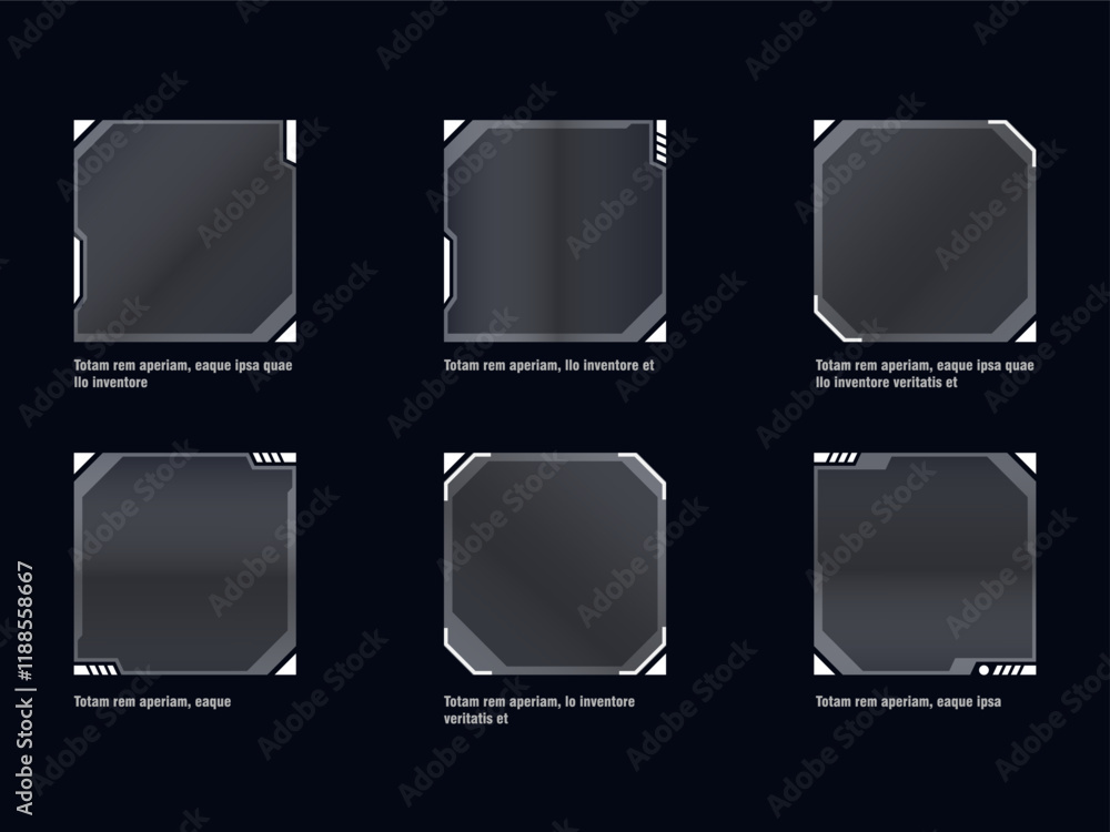 Future technology border interface screen for decoration