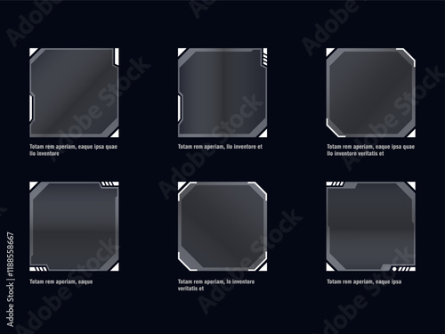 Future technology border interface screen for decoration