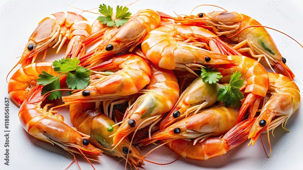 High-resolution image: succulent fresh shrimp, top-down view. A delicious seafood dish recipe awaits. High-resolution image: succulent fresh shrimp, top-down view. A delicious seafood dish recipe awaits.