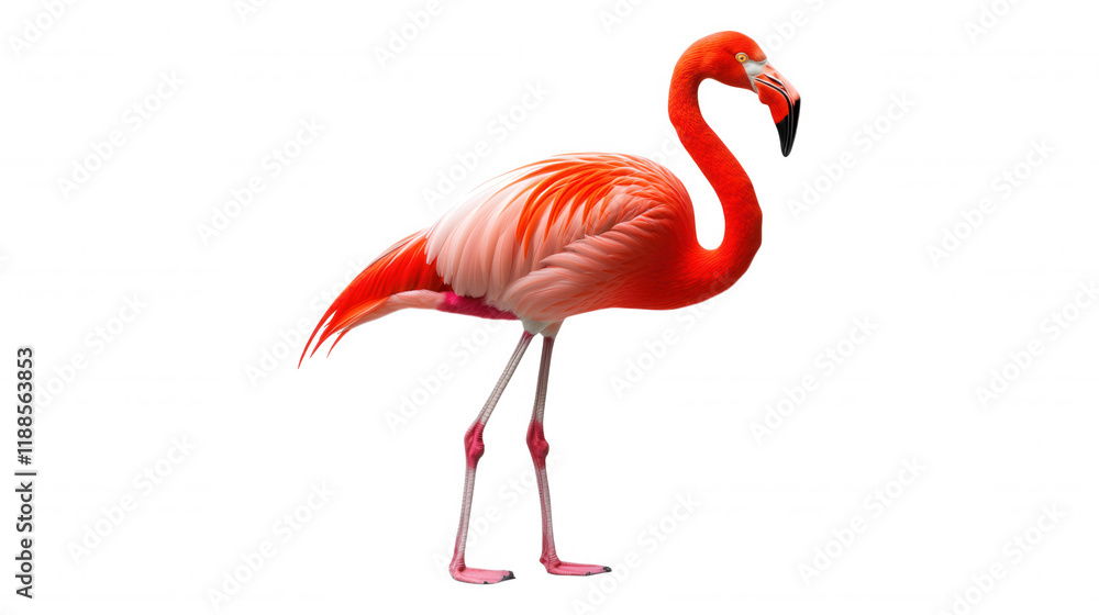Fototapeta premium [flamingos in night sky art] Vibrant Stylized Flamingo Under Starry Dark Sky Night Background