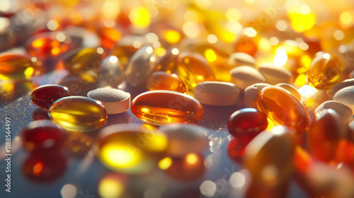 Backgroud of different types of medical pills.heap of pills on white background.Various pills.
 photo