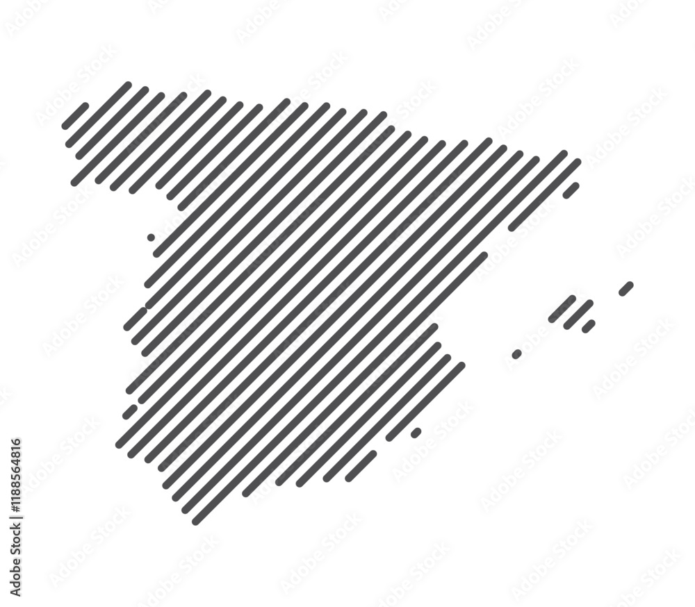 Spain - Map of the country formed by lines. Vector Illustration. Spain - Map of the country formed by lines. Vector Illustration.