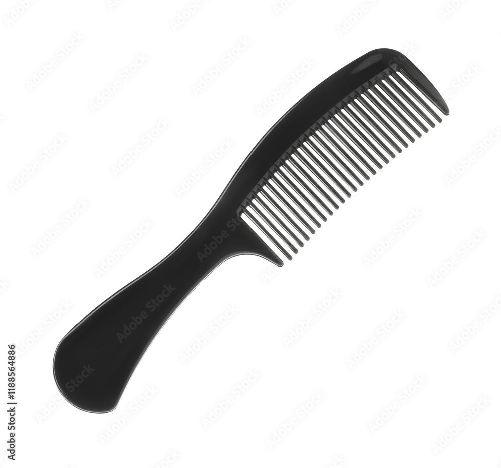 One black plastic comb isolated on white One black plastic comb isolated on white
