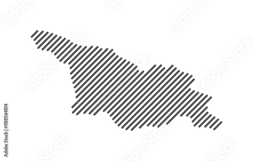 Georgia - Map of the country formed by lines. Vector Illustration.