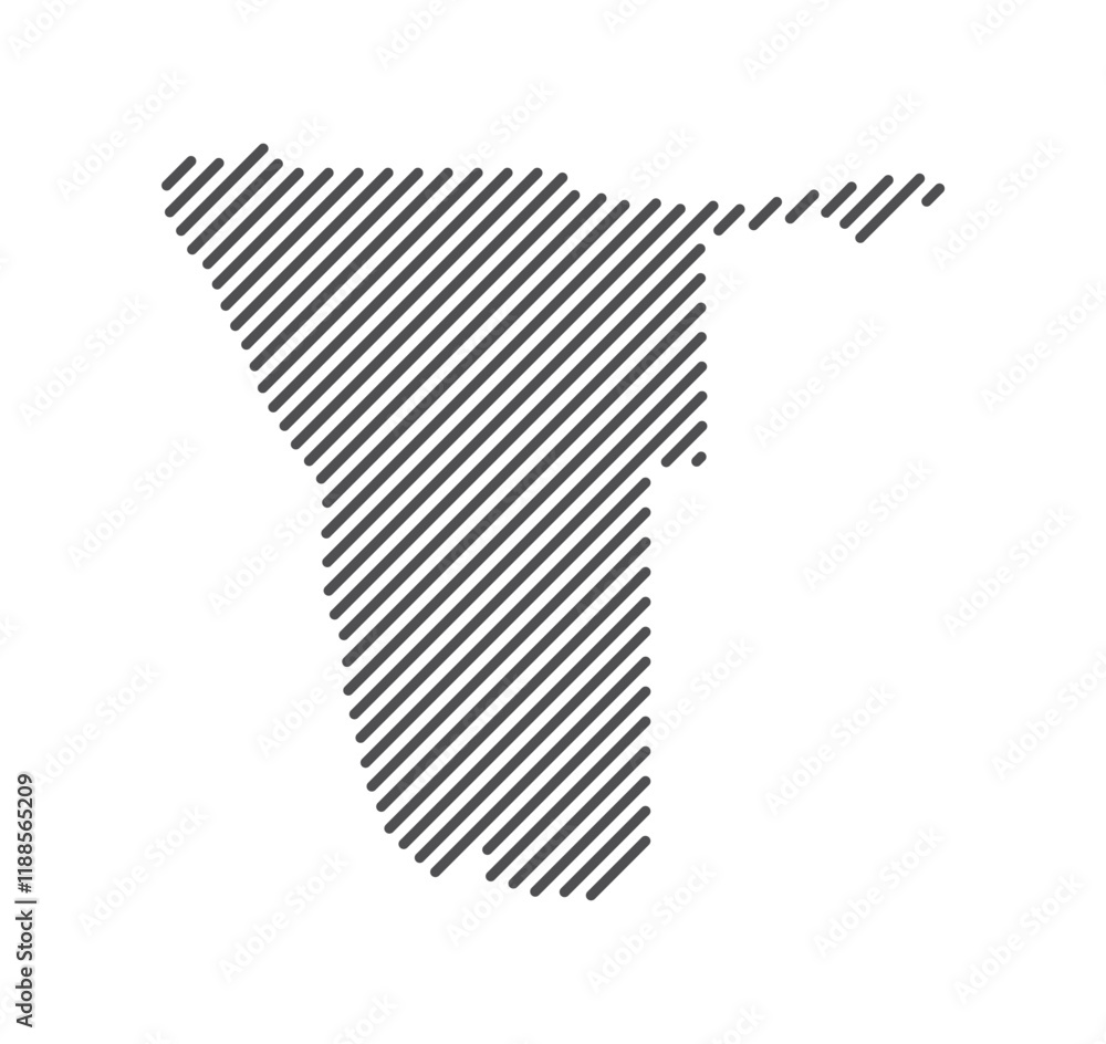 Namibia - Map of the country formed by lines. Vector Illustration. Namibia - Map of the country formed by lines. Vector Illustration.