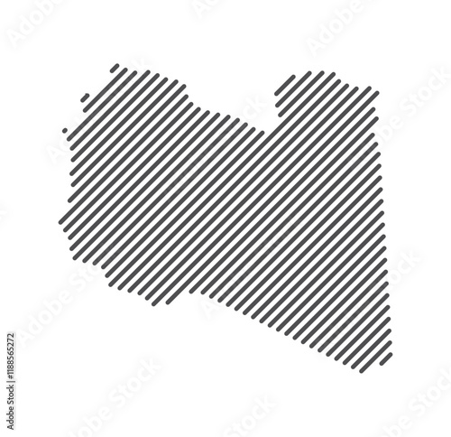 Libya - Map of the country formed by lines. Vector Illustration. photo