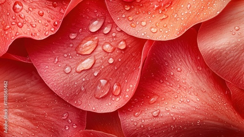 A close up of a red flower with water droplets