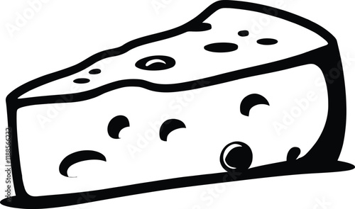 Cheese Slice Icon on Checkerboard Transparent Background